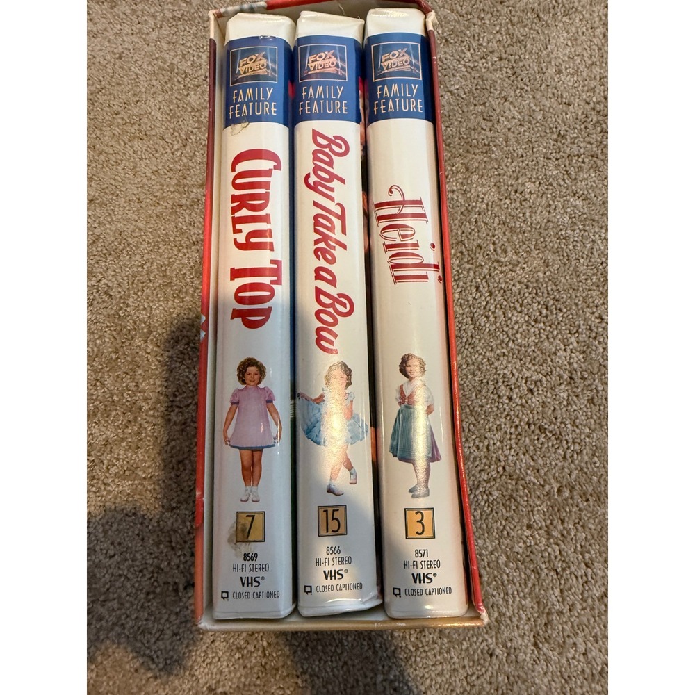 Shirley Temple Family VHS Triple Pack Movie Collection Heidi Curly Top Baby - Picture 2 of 9